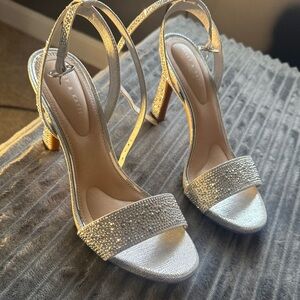 Kelly & Katie Glittering Silver Heels